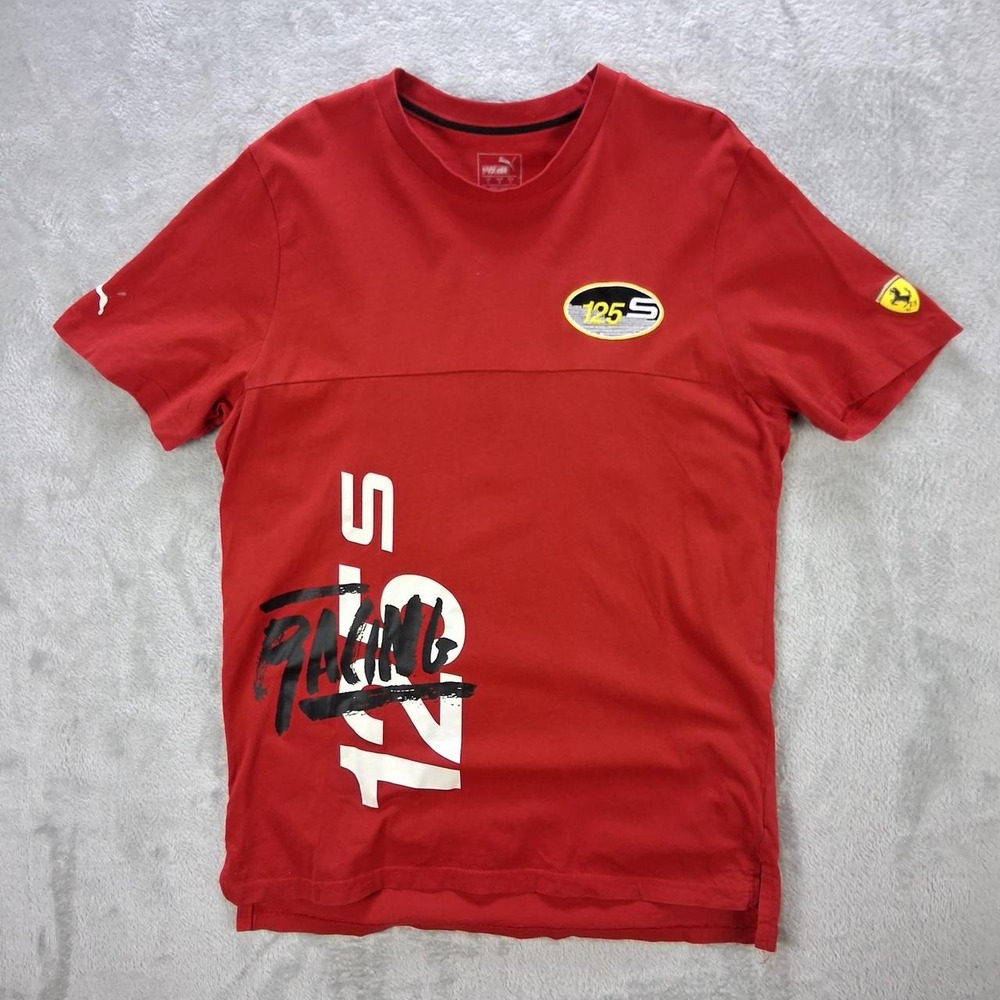 Puma Ferrari SF Racing T Shirt Mens Large Red Short Sleeve Motorsport Graphic